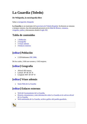 Información extraída de la Wikipedia sobre La Guardia (Toledo)
