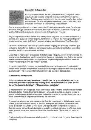 Artículo encontrado en internet sobre el Santo Niño de La Guardia