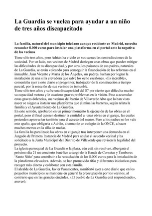 Artículo de la Tribuna de Toledo del 11 de septiembre de 2013 que habla del niño guardiolo Adrián