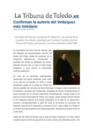 Se confirma la autoría del Velázquez más toledano y guardiolo