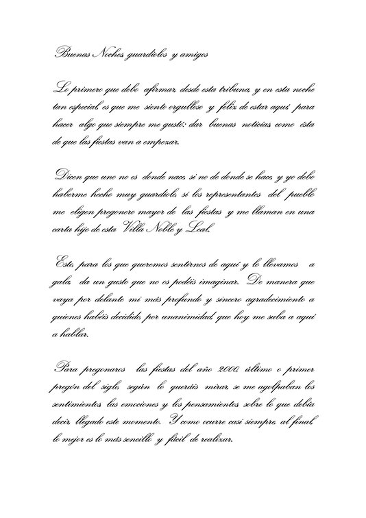 Pregón de José Luis Guzmán, año 2000