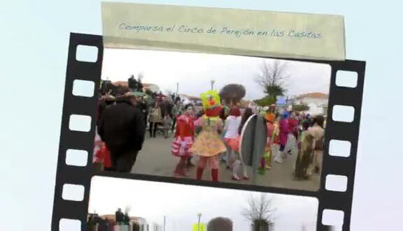 Actuación de la comparsa "El circo de Perejón" en las Casitas. Carnavales 2013