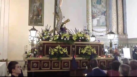Actuación de la Banda de Música en la procesión "inmóvil" en la Iglesia. Viernes Santo de 2011