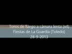 Toros de fuego a cámara lenta (x4) de las fiestas 2013