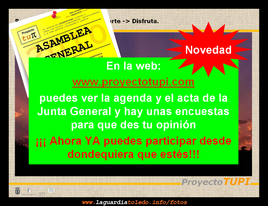 NOVEDAD - Ahora ya no hay escusa para no participar -