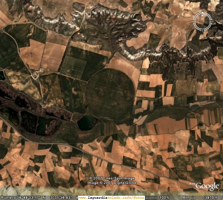 Parcela circular perfecta en el término de La Guardia (Fuente Google Earth)