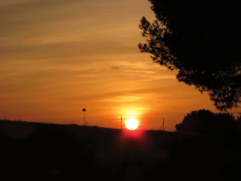 Puesta de sol en Nochebuena desde las Vertederas