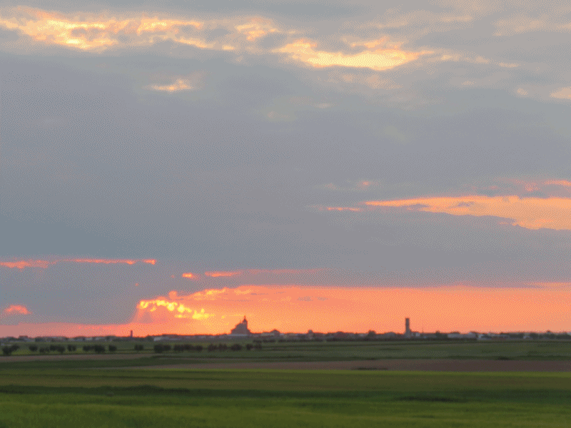 Puesta de sol desde la carretera Lillo el día de San Isidro 2016