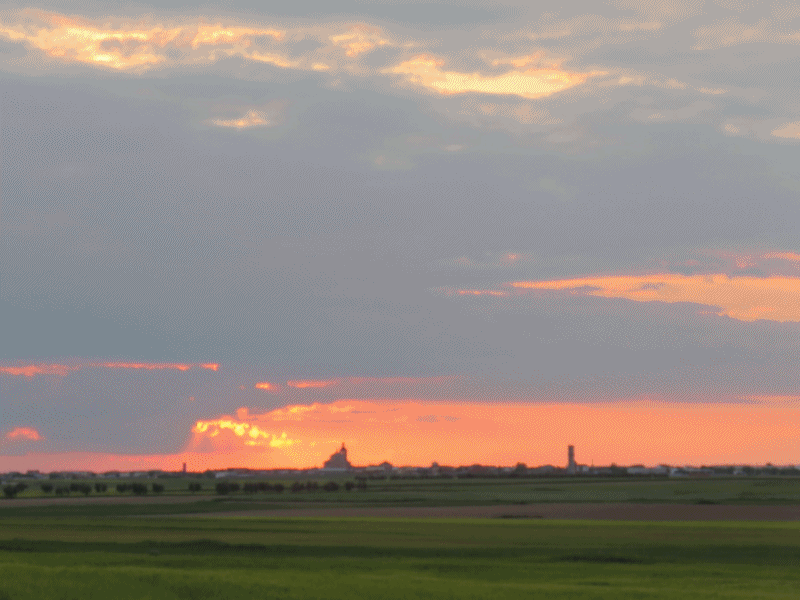 Puesta de sol desde la carretera Lillo el día de San Isidro 2016