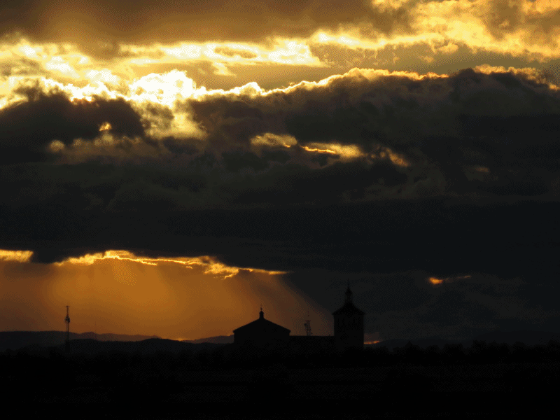 Puesta de sol desde camino las Navas. 27-1-2018