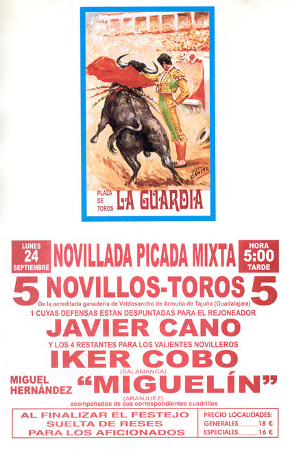 Cartel anunciador de los toros en las fiestas 2007. Extraido de la web de Jose Luis Guzmán