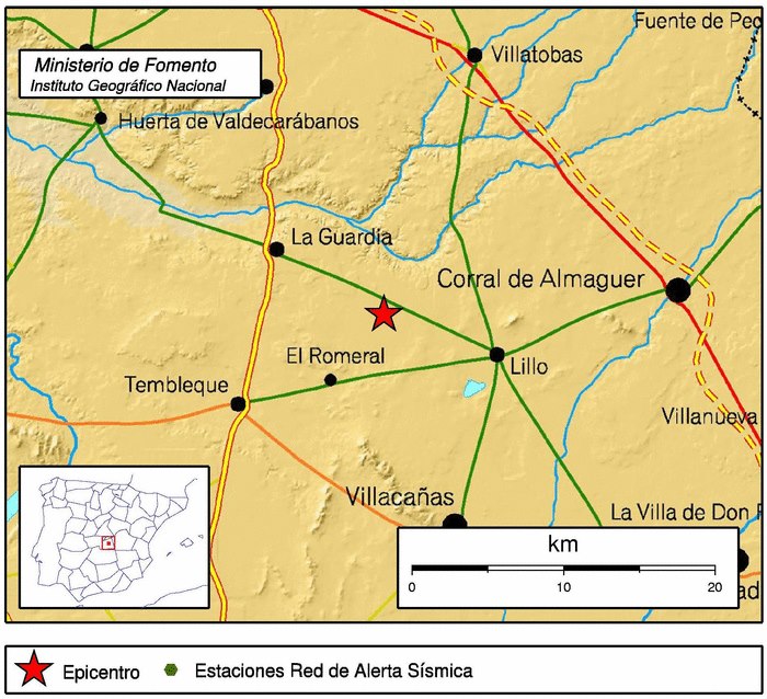 Terremoto cercano a La Guardia el 13-10-2012 con intensidad 1.5 en la escala de Richter