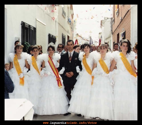 Reina, damas y mantenedor de las Fiestas de 1991