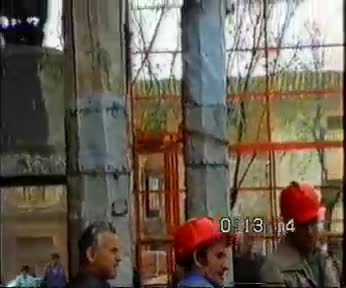 Retirada del chapitel antiguo de la Iglesia. 1990