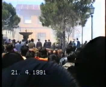 V Centenario del Martirio del Santo Niño de La Guardia. 21 de abril de 1991. Traca conmemorativa en la Plaza