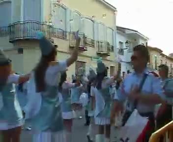Banda de Cornetas y Tambores de La Guardia junto con las Majorettes. Fiestas de Castilla La Mancha 2006