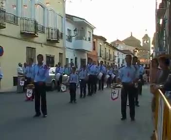 Banda de Cornetas y Tambores de La Guardia junto con las Majorettes. Fiestas de Castilla La Mancha 2006