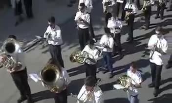 Banda de Música Municipal dirigida por Julián Camacho Maroto, acompañando a la Cofradía. 24 de septiembre de 2003