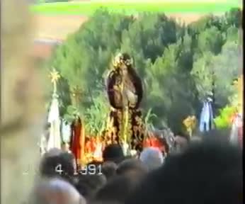 V Centenario del Martirio del Santo Niño de La Guardia. 21 de abril de 1991. Despedida del Santo Niño en la Cuesta Perejón.