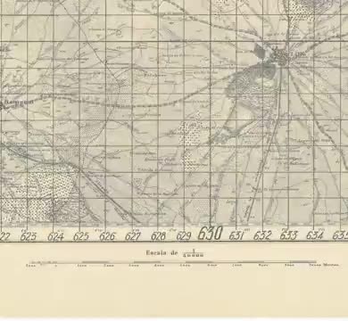 Mapa cartográfico de La Guardia de 1937 gentileza del Instituto Geográfico Nacional (I.G.N.)