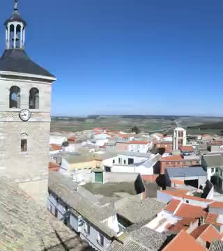 Vista total de La Guardia desde los tejados de la cúpula de la Iglesia en el formato de visualización interactivo con controles