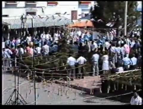 Fiestas de 1988. Prolegómenos de la traca el día 24 de Septiembre en la Plaza