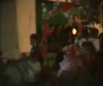 Fiestas de 1995. Carroza "La Virgen de Pera va al Rocío" en el desfile nocturno